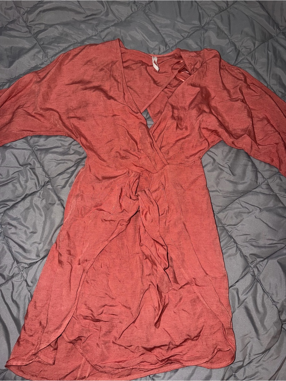 Anthropologie Burnt Orange Wrap Mini Dress
